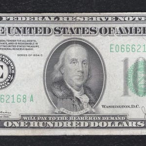 1934 $100 bill - Etsy 日本