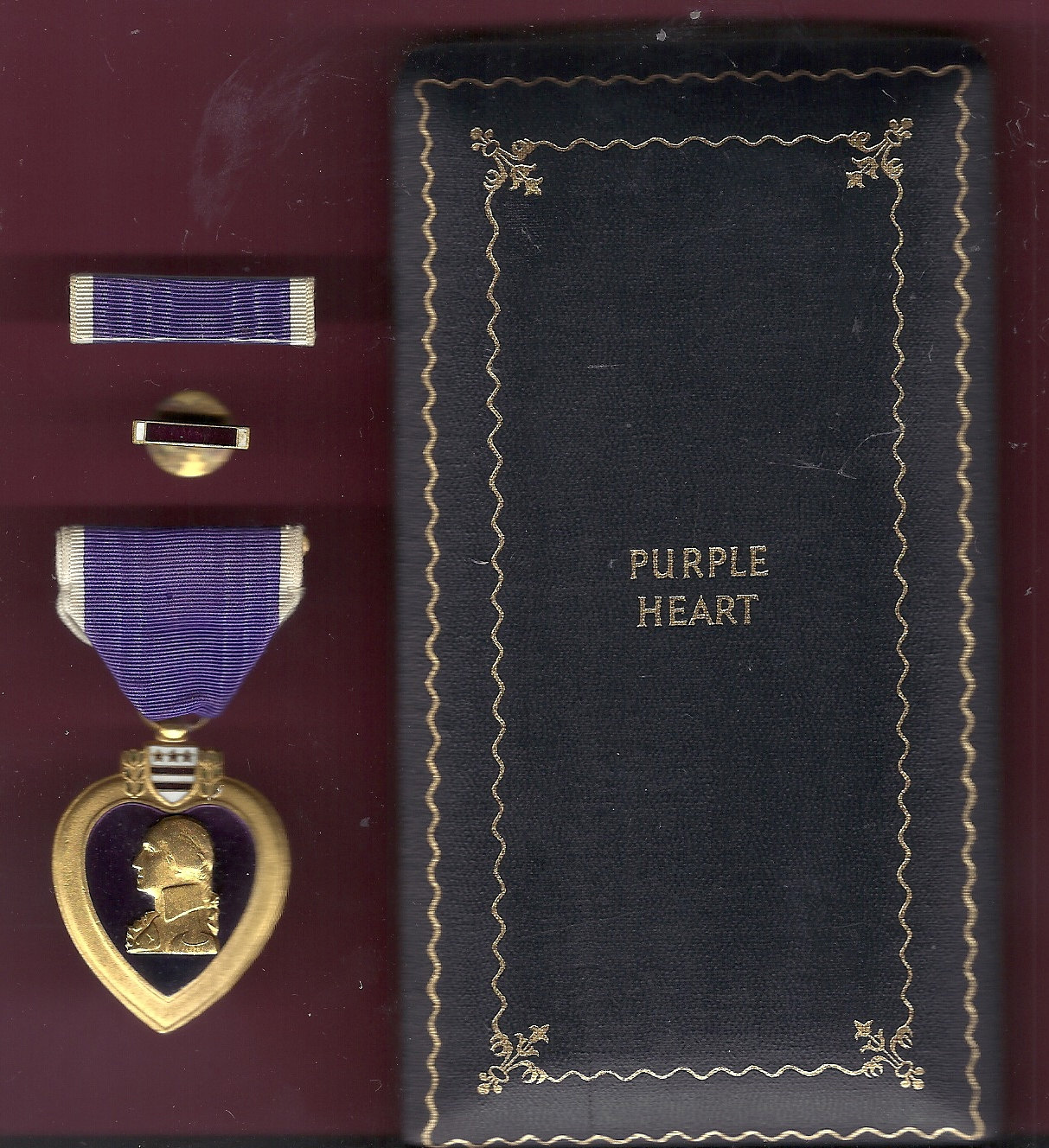 WW2 WWII Purple Heart Medal With WW2 Case and WW2 Bronze Medal Set