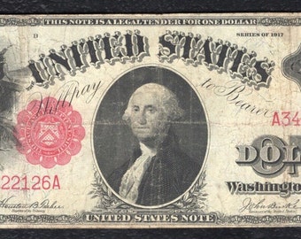 1917 One Dollar Bill Note Valutageld met George Washington