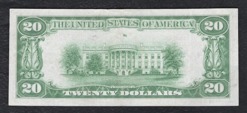 Billete de 20 dólares de EE. UU. de 1929, moneda nacional, dinero de Andrew Jackson imagen 2