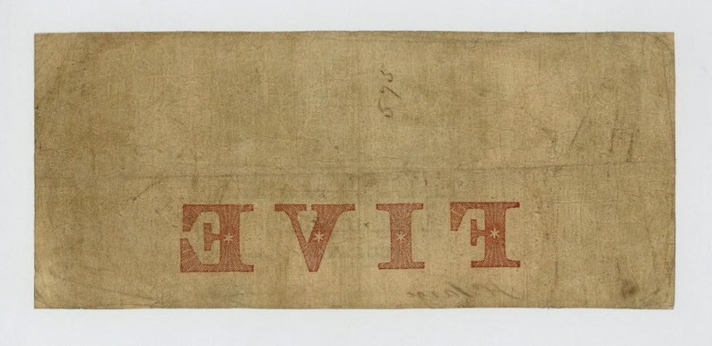 1850s 5 Dollar Georgia Bank Note Money Antique Currency image 2