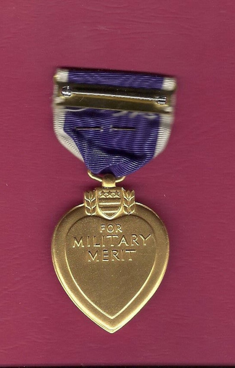 World War Two Purple Heart Medal in Case With Two Oak Leaves & WW2
