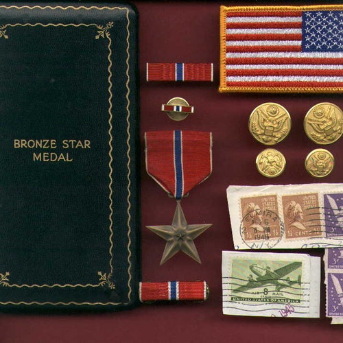 WWII WW2 Vintage US Bronze Star Medal With V Device for Valor Etsy