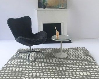Dollhouse Miniatures 1:12 Scale Navy Blue Rug Large #IM69006