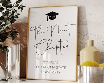 The Next Chapter Sign Printable Template Custom Graduation Party Decorations Grad Party Sign Graduation Yard Sign Grad Party Table Decor