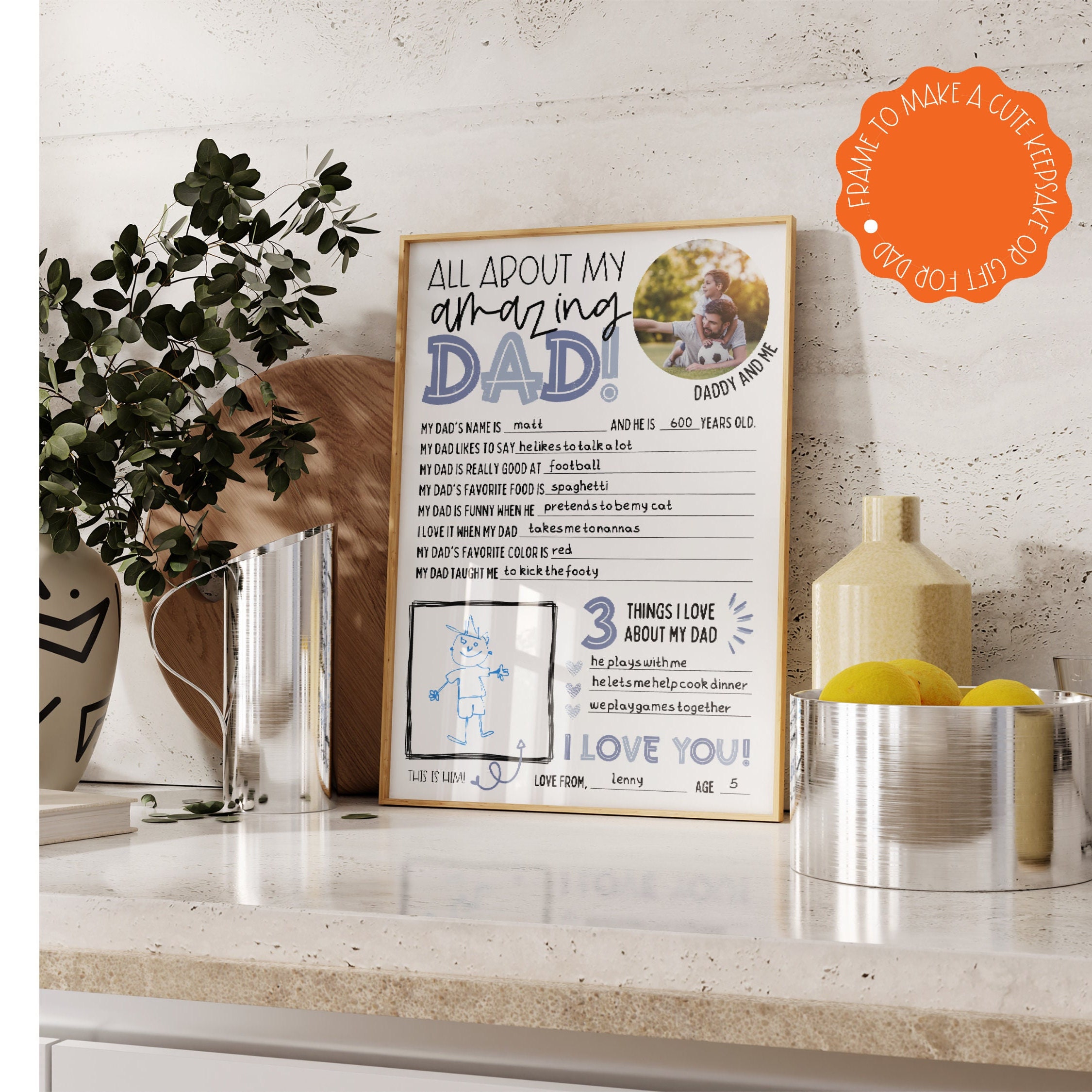 All About My Dad Printable Template Fathers Day Questionnaire Dad ...