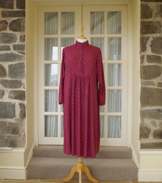Vintage Smock Dress Size UK 12 - 14 1980s
