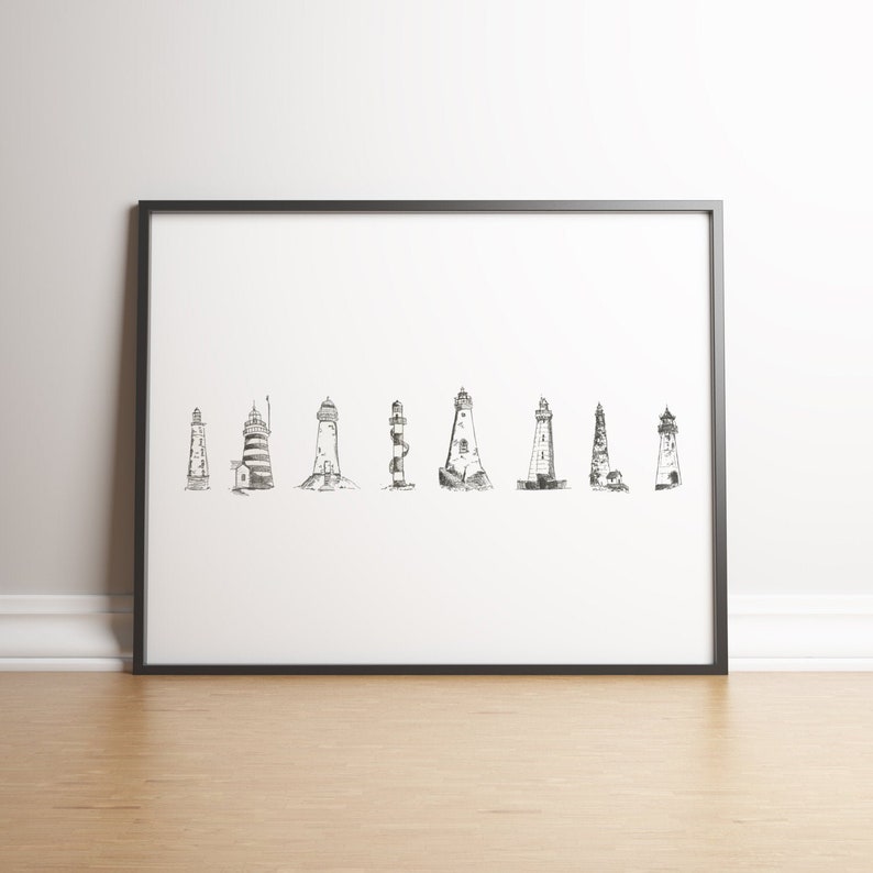 Lighthouse Print Bathroom Wall Art Etsy
