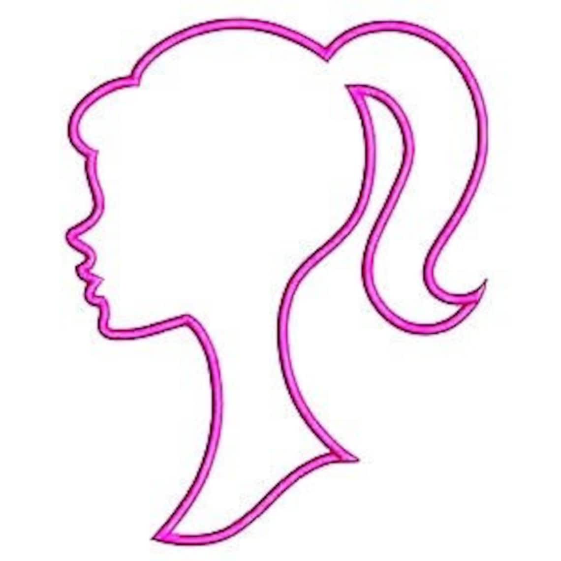 3 Sizes Cross Stitch Pattern Download Barbie Outline, Traditional