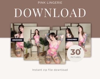 Téléchargement numérique de la galerie - Galerie de lingerie rose, plus de 30 photos