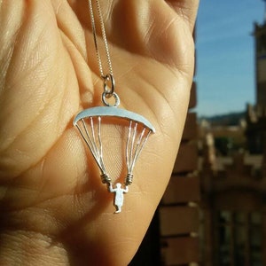 Paraglider pendant handmade silver
