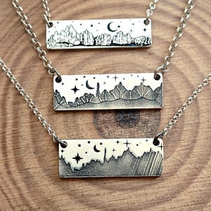 Silver Mountain Necklace, gift for Mountain Lovers, Mountain Jewelry for Women