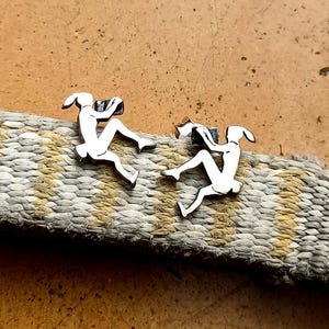 Climber girl silver earrings, gifs for climber girls, rock climbing jewelry