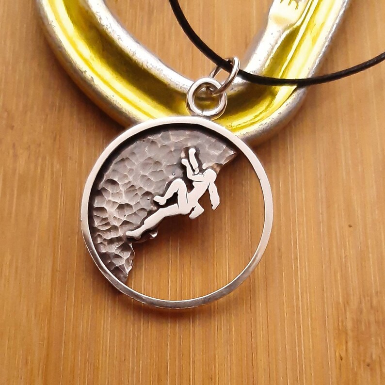 Silver Climber Necklace Handmade Rock Climbing Jewelry and Etsy