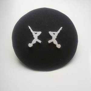 Silver synchronized swimming  stud earrings,  Gift for swimmers