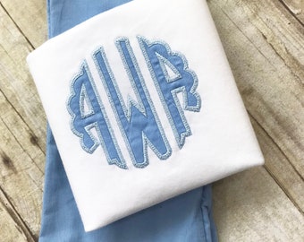 Winter Monogrammed Shirt or outfit - Personalized -  Blue corduroy  - Child's Fall Outfit - Monogrammed