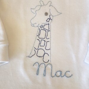 Personalized Boys Giraffe Outfit - Light Blue