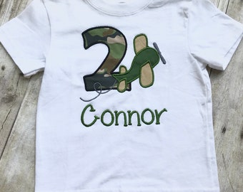 Personalized First Birthday Boys Airplane outfit, 1st Birthday Airplane outfit - Toddler Boy, Baby Boy, Birthday Boy, Camouflage