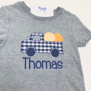 Pumpkin Truck Shirt - Personalized - Blue - Fall