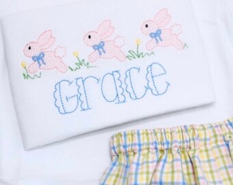 Easter Bunny Shirt and Outfit - Pink Bunny Trio Easter Shirt