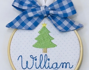 Personalized Christmas Ornament - Monogramed Christmas Tree Ornament - 4 inch - Tree - Unicorn - Santa