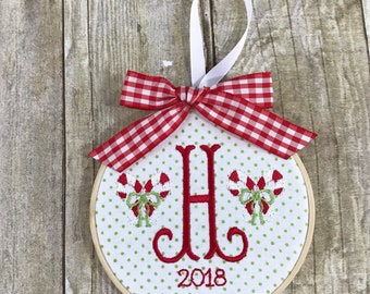 Personalized Christmas Ornament - Monogramed Christmas Tree Ornament
