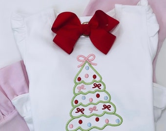 Christmas Tree Personalized Embroidered Shirt - Monogram - Name