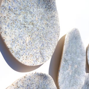 White, Blue & Beige Porcelain Wall Sculpture with Hangers - Organic Art Installation - Made to Order image 8