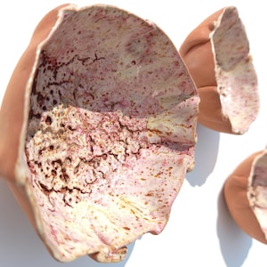 Pink and cream terracotta ceramic wall art sculptures - Design your own ceramic wall art set - MADE TO ORDER