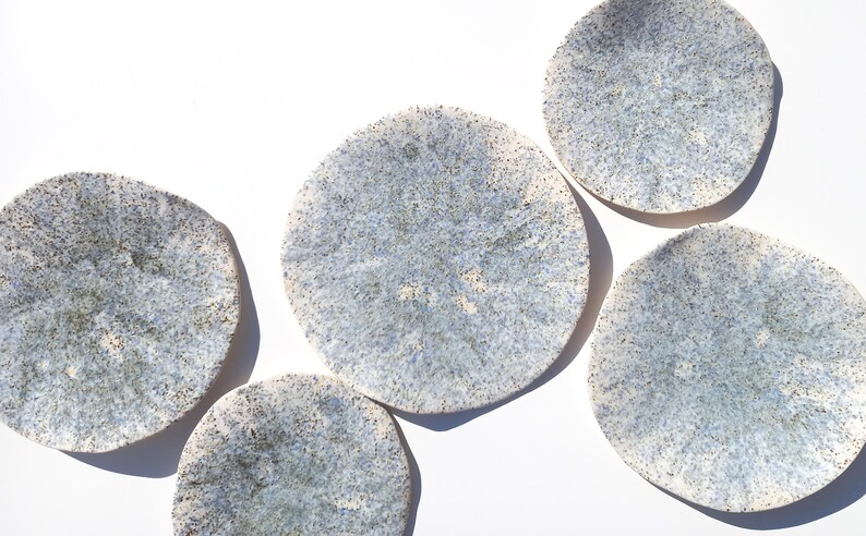 White, Blue & Beige Porcelain Wall Sculpture with Hangers - Organic Art Installation - Made to Order image 3