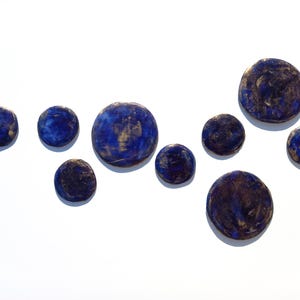 Dark Blue & Gold Ceramic Wall Art: Set of 9 Mosaic Tiles