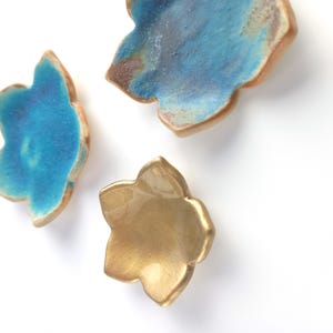 Turquoise and gold ceramic tiles - Porcelain flowers - Ceramic Wall Art - Ceramic Wall Sculpture - Tiles - Ceramic wall decor MADE TO ORDER