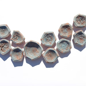 Set of 11 Turquoise Tiles - Ceramic Wall Art - Ceramic Wall Sculpture - Mosaic Tiles - Ceramic wall decor - READY TO SHIP