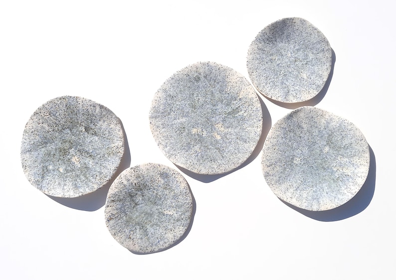 White, Blue & Beige Porcelain Wall Sculpture with Hangers - Organic Art Installation - Made to Order image 1