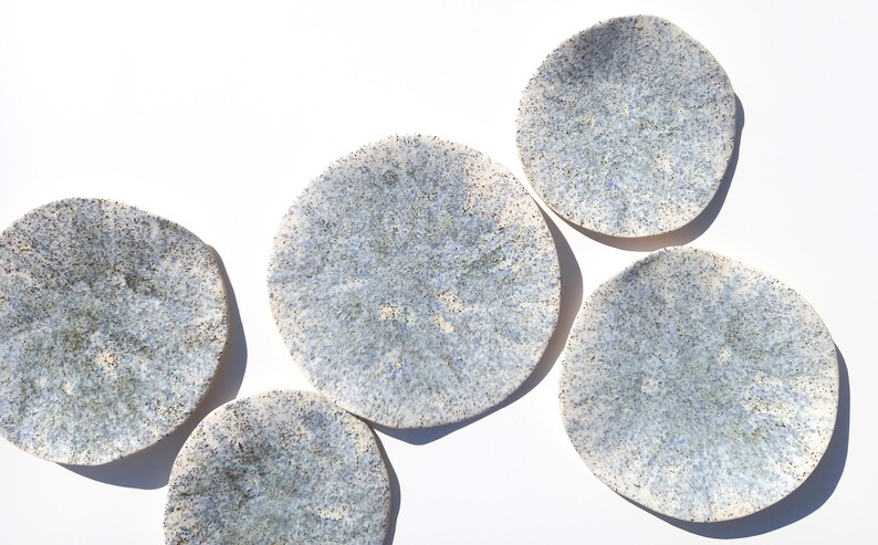 White, Blue & Beige Porcelain Wall Sculpture with Hangers - Organic Art Installation - Made to Order image 7