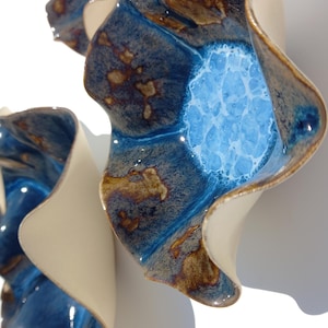 Blue Porcelain Wall Art Sculpture Set - Ocean Inspired, Made to Order