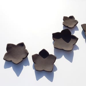Set of Black / Dark charcoal stoneware ceramic Tiles - Ceramic Wall Art - Ceramic Wall Sculpture - Mosaic Tiles - Ceramic art READY TO SHIP