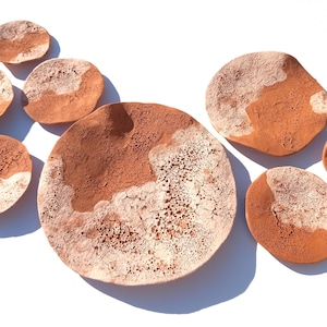 Azulejos de arte de parede em terracota: escultura de cerâmica do deserto feita à mão (FEITO SOB ENCOMENDA)