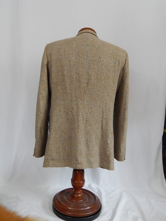 Taupe Windowpane Plaid Blazer Large Sport Coat 44… - image 5