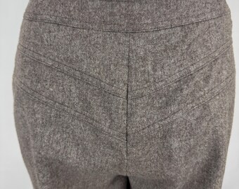 Brown 70's High Waist Pants Small Wool Flat Front Straight Leg