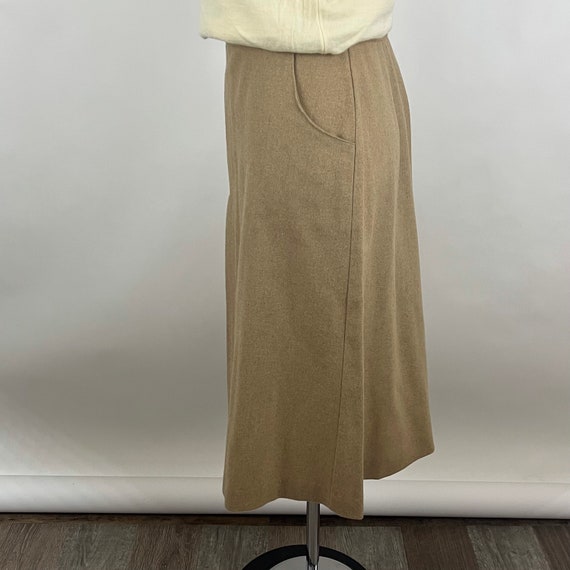 Khaki 70's Pencil Skirt Large Wool Blend Bon Wort… - image 3