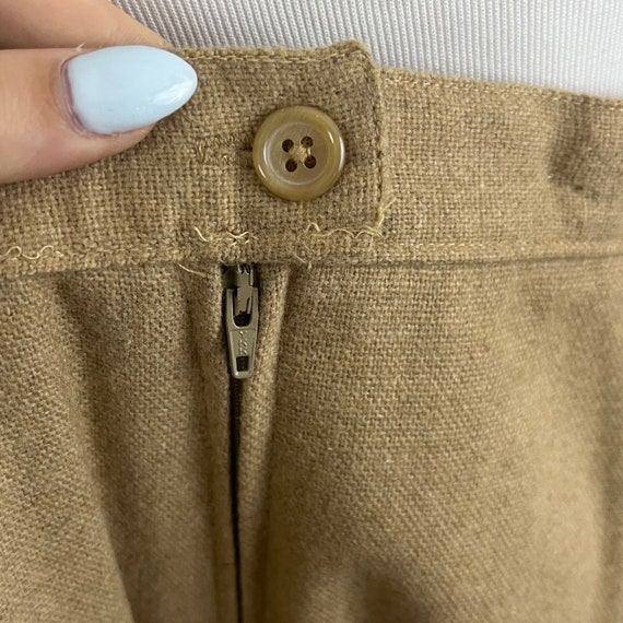 Khaki 70's Pencil Skirt Large Wool Blend Bon Wort… - image 8