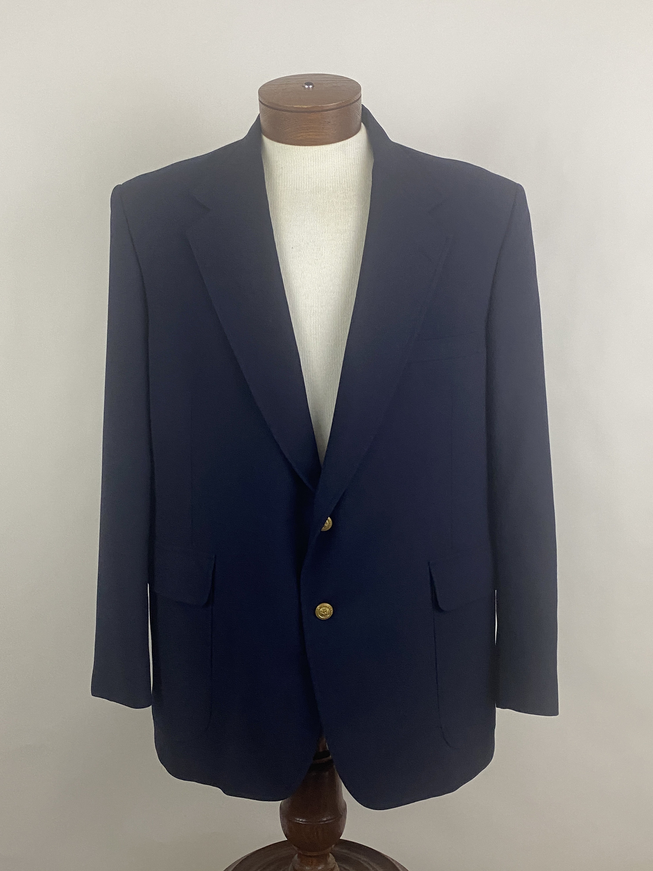 Navy Blue Blazer XL Extra Large 46R 46 Regular Sportcoat 90's 2