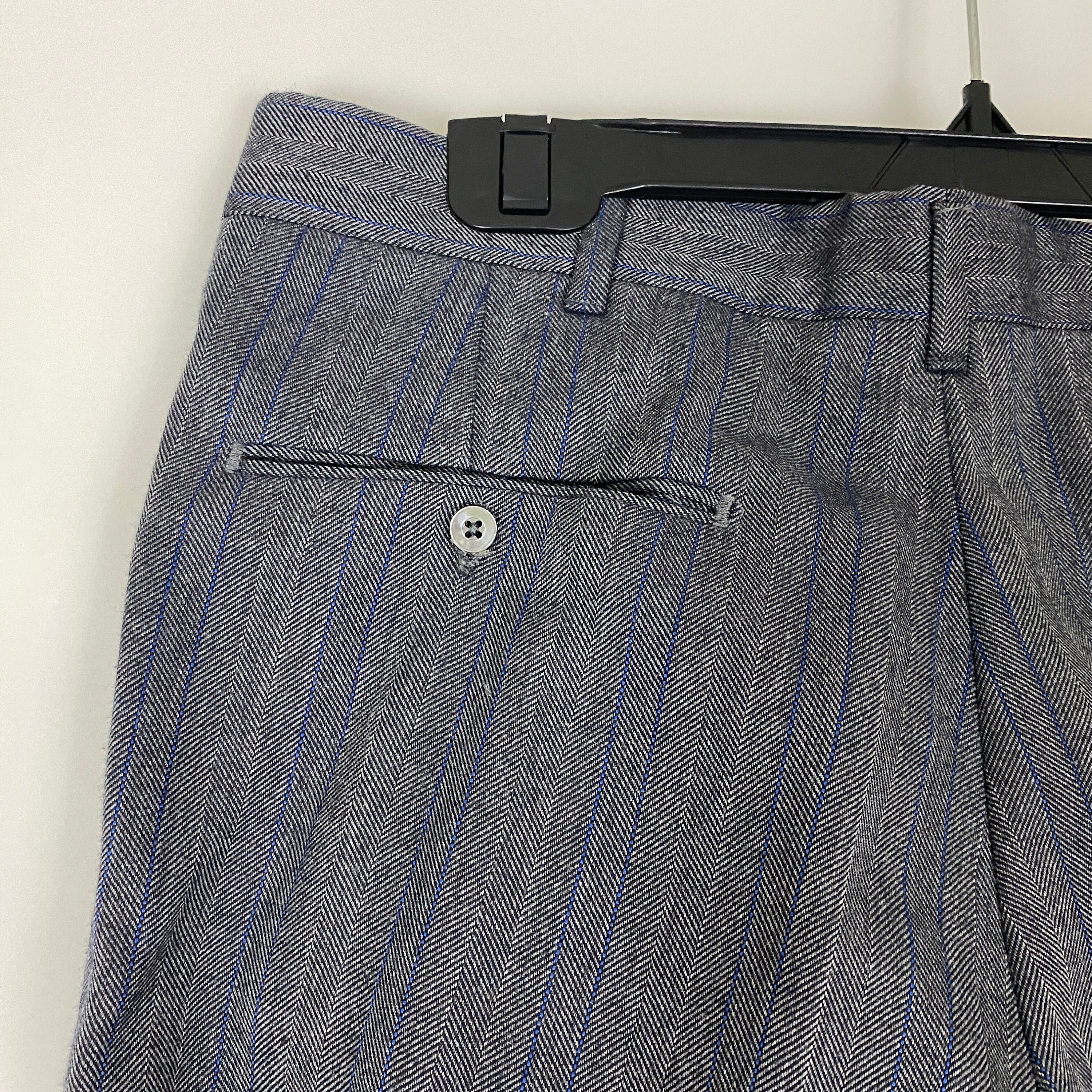 70s Pinstripe Dress Pants, Gray Blue Farah Trousers, 33x29 - Etsy