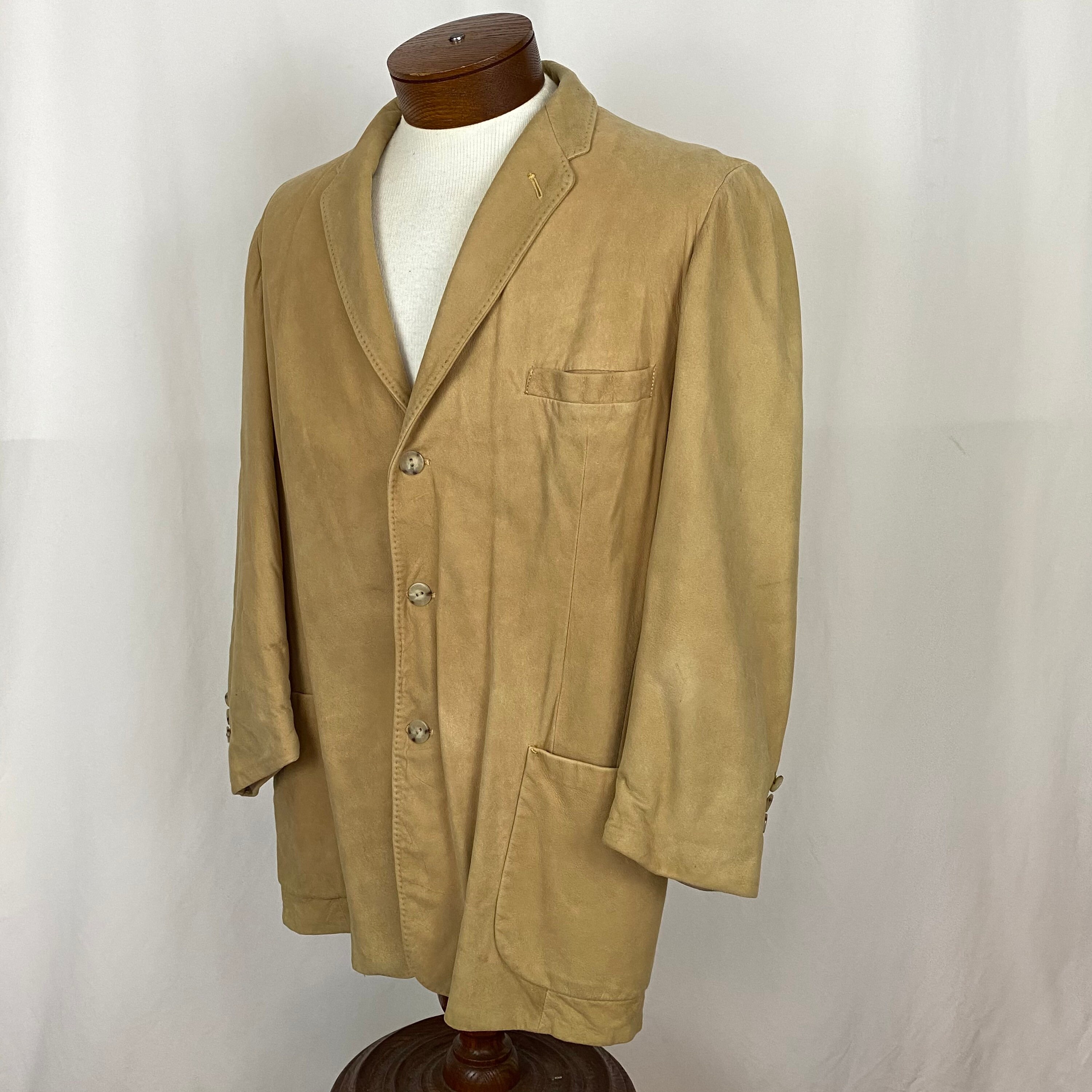 Fieldmaster Tan Suede Blazer Large 42 Jacket 50's Buff Sand tone tan  Hercules Fieldmaster Outerwear Sears  Rockabilly Sport Coat