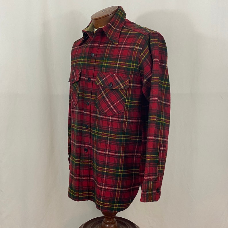 Red Plaid Flannel Shirt Large Men's Jacket Eighties - Etsy