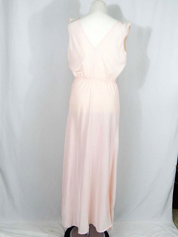 Pink 50's Night Gown Medium AS IS Slip Dress Crea… - image 6