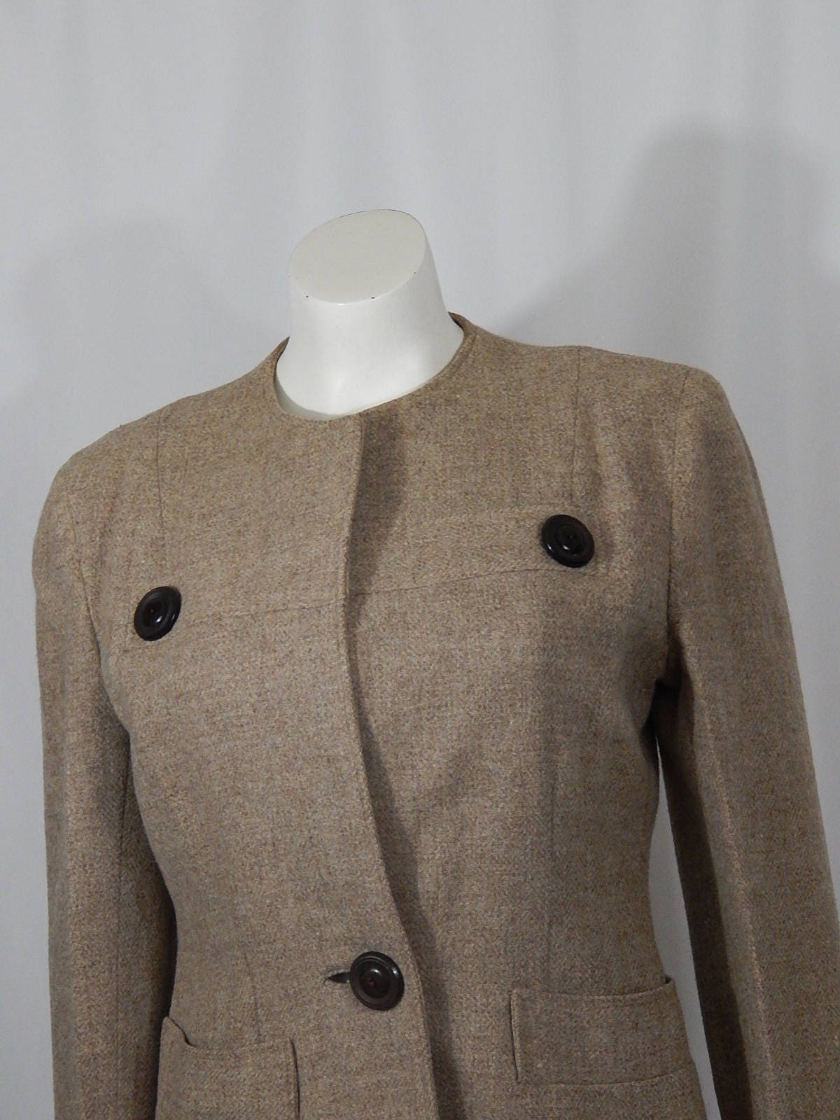 Beige Brown Fifties Suit Small Women 50's Two Tone 2 piece | Etsy