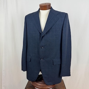 Blue Red Windowpane Plaid Suit 42 Long 42L Large 70&#39;s Navy Burgundy 36 Waist 30 Inseam Cuffed Trousers Pants 3 Button Dave The Clothier