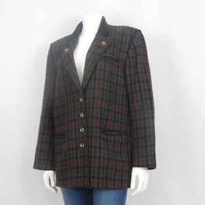 Black Plaid Blazer Medium 38 Brown Teal Tyrolean Houndstooth Oktoberfest Jacket Blue Wine Red Original Salzburger Tracht Austria German
